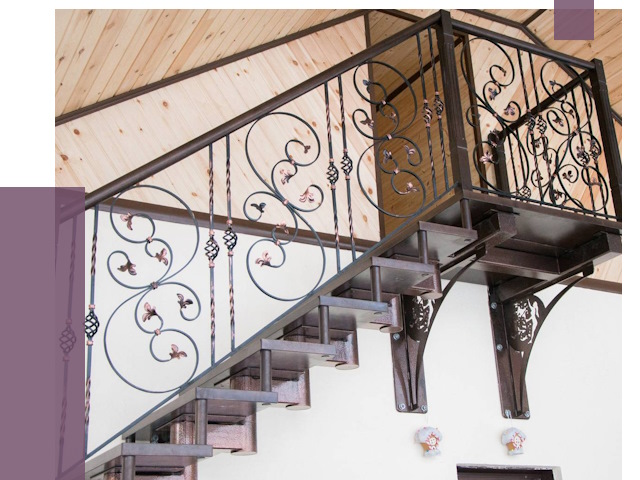Кованые лестницы в Тихорецке от 80395 руб. под ключ