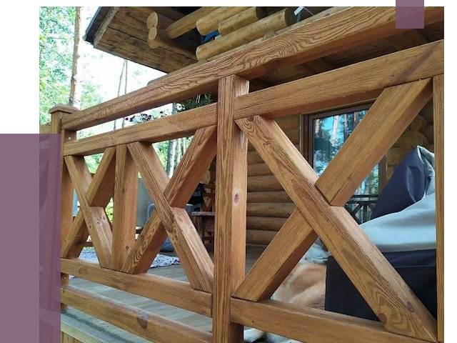 Деревянные перила под ключ в Тихорецке от 7730 руб. 