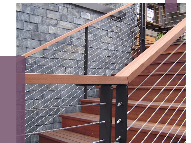 Тросовые перила под ключ в Тихорецке от 7833 руб.