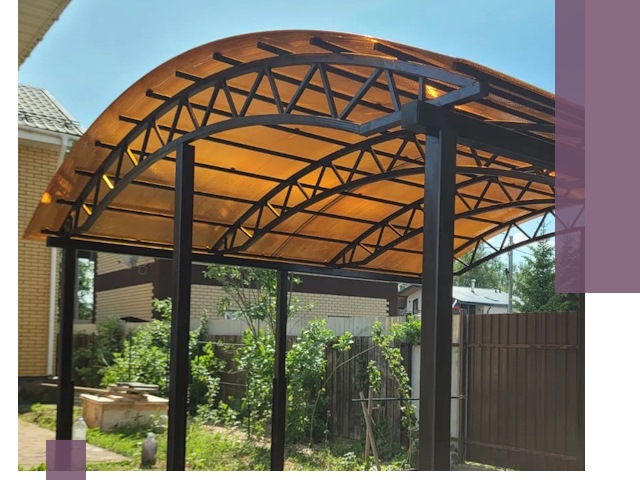 Изготовление навесов под ключ в Тихорецке из качественных материалов