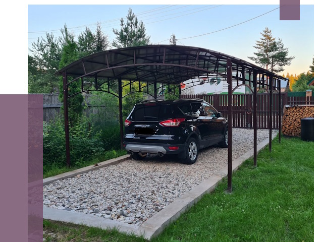 Навесы для автомобиля в Тихорецке от 13244 руб.  | ПРОЛЁТ-Тхр