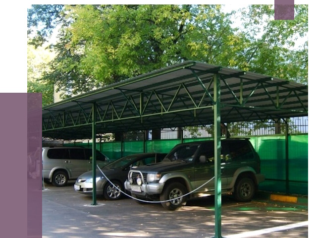 Навесы для парковки в Тихорецке от 80910 руб. заказать | ПРОЛЁТ-Тхр