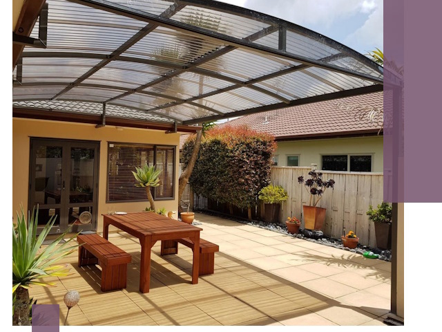 Навесы во двор под ключ в Тихорецке — изготовление и монтаж