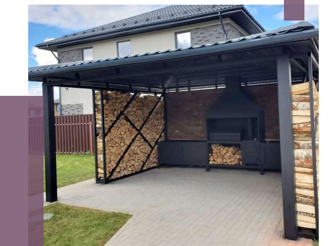 Навесы для барбекю в Тихорецке от 12832 руб. под ключ | ПРОЛЁТ-Тхр