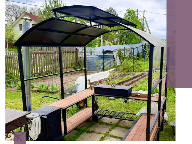 Навесы для барбекю в Тихорецке: изготовление, монтаж и демонтаж