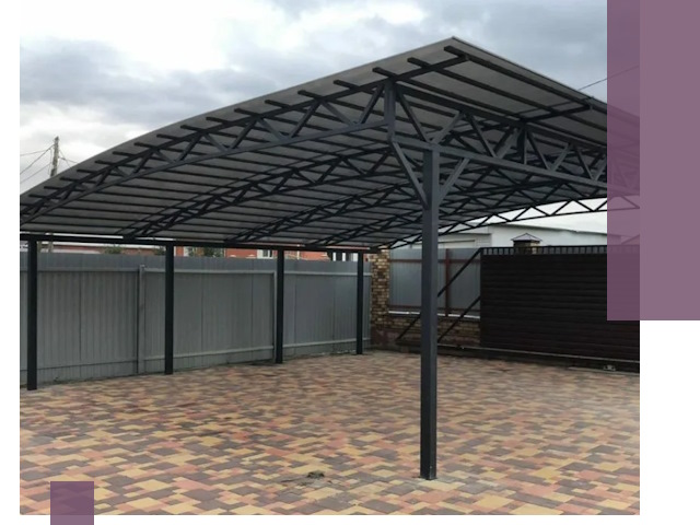 Металлические навесы под ключ в Тихорецке — изготовление и монтаж