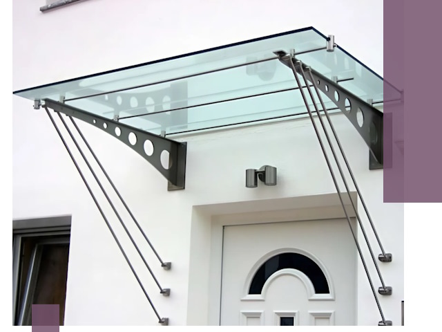 Козырьки над входом под ключ в Тихорецке — изготовление и монтаж