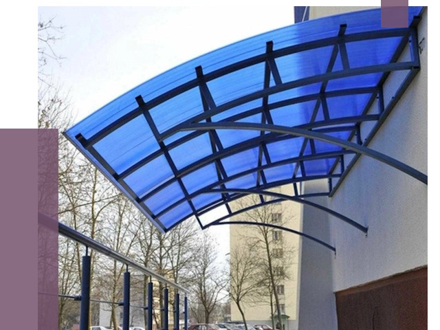 Козырьки из поликарбоната в Тихорецке от 4329 руб. под ключ | ПРОЛЁТ-Тхр