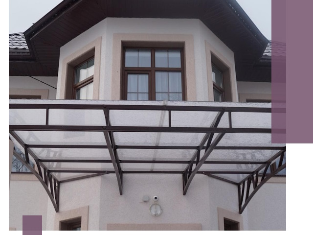 Козырьки из поликарбоната под ключ в Тихорецке