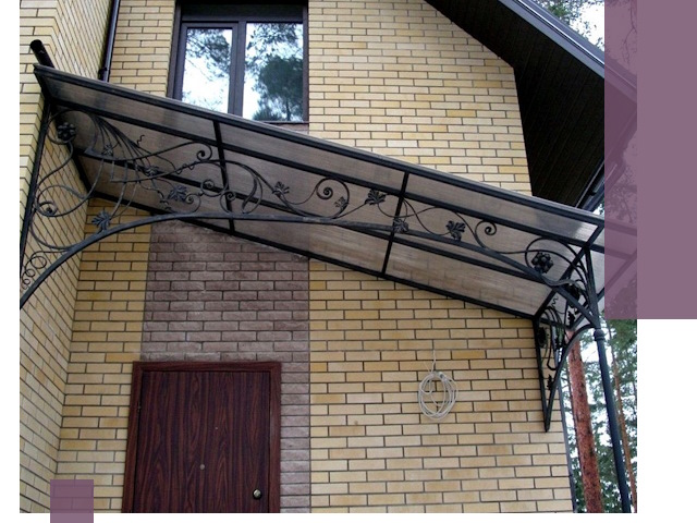 Односкатные козырьки из металла под ключ в Тихорецке