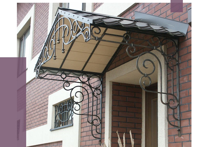 Двускатные козырьки в Тихорецке под ключ от 12884 руб.