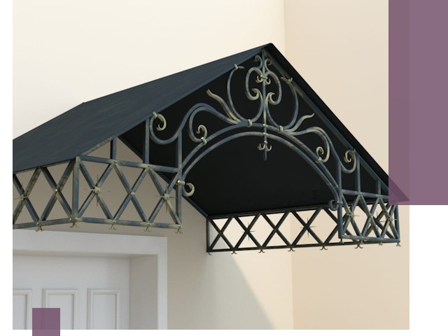 Двускатные металлические козырьки под ключ в Тихорецке