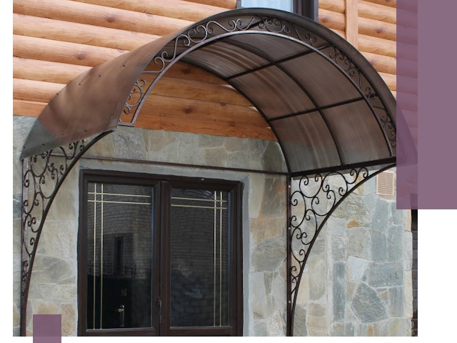 Арочные козырьки под ключ в Тихорецке: изготовление и монтаж
